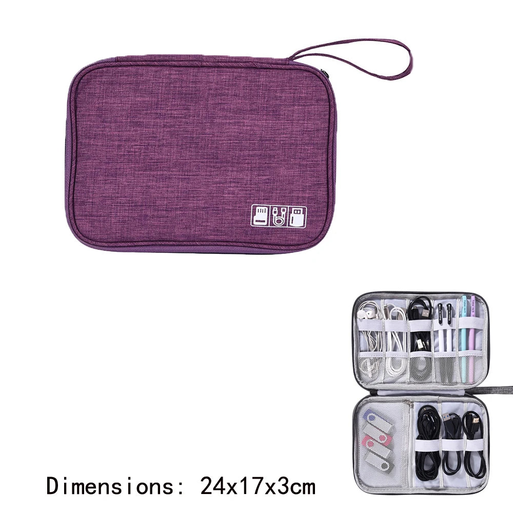 Waterproof Digital Electronic Accessories Organizer Travel  Case for cable Chargers