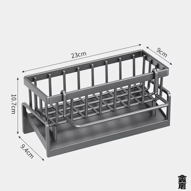 Gadgit Co Tap-Mounted Spice Shelf & Sink Organizer | No Drilling, Drainage Rack