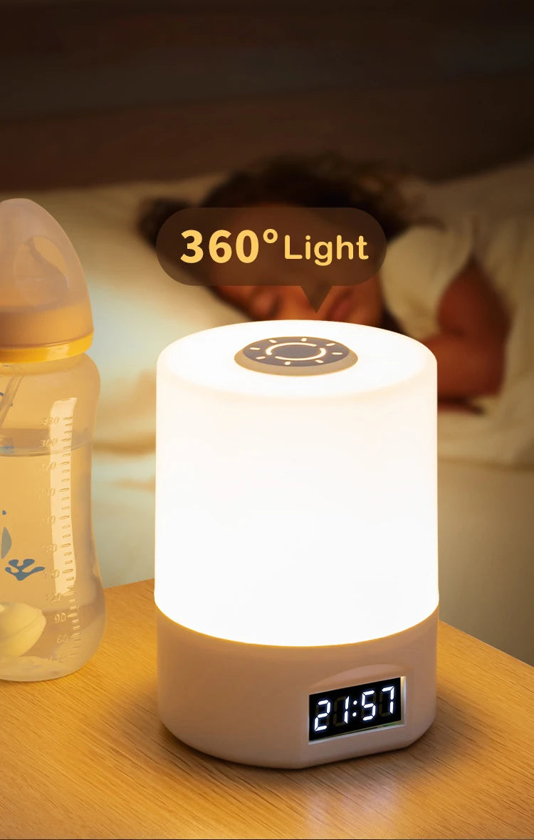 Gadgit Co™ LED Touch Desk Lamp | Clock, 3 Colour Temps, USB Rechargeable