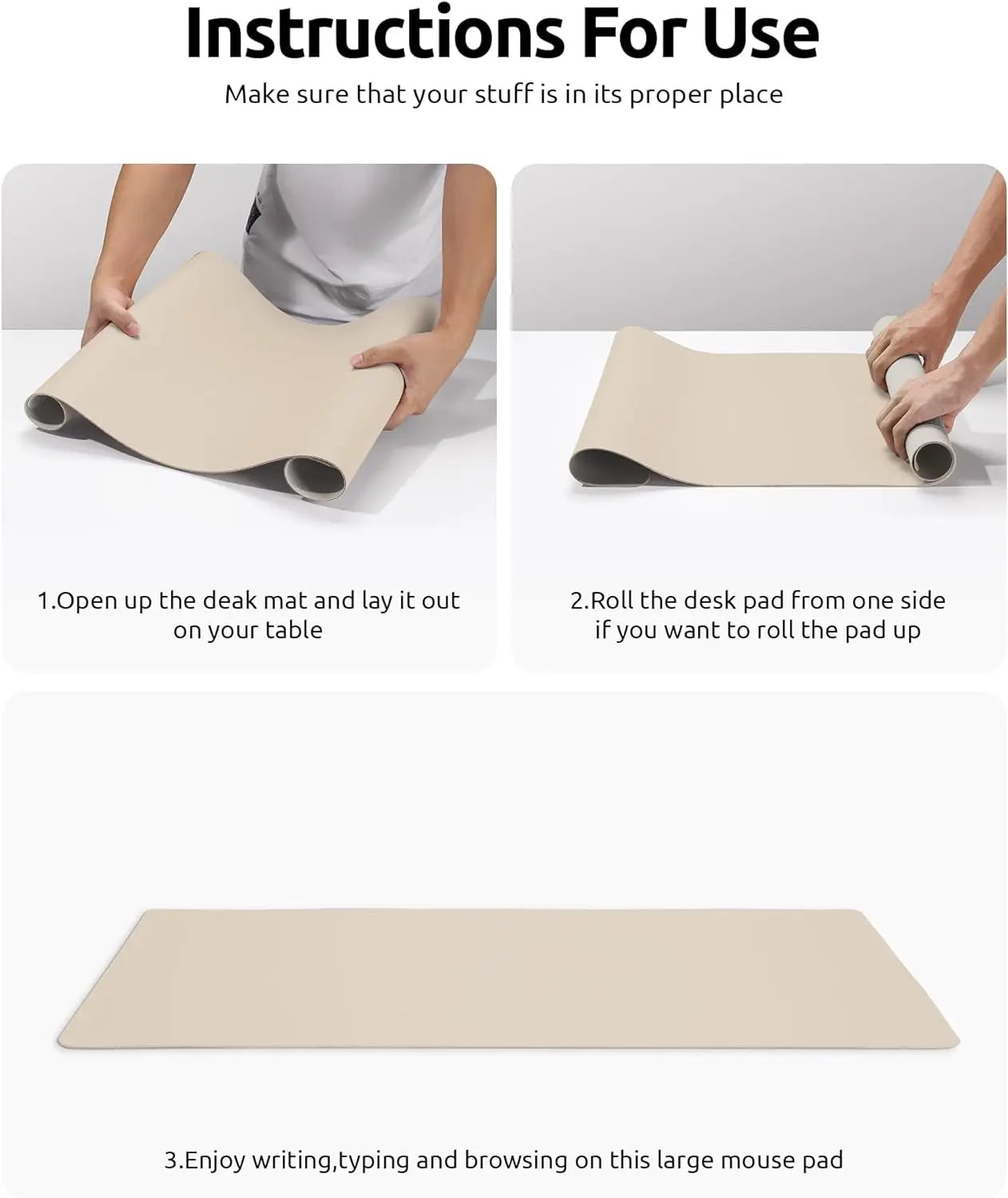 Large Mouse Pad,Office Desk Mat, Leather Desk Pad Protector, Non-Slip PU Leather Desk Blotter, Laptop Desk Pad