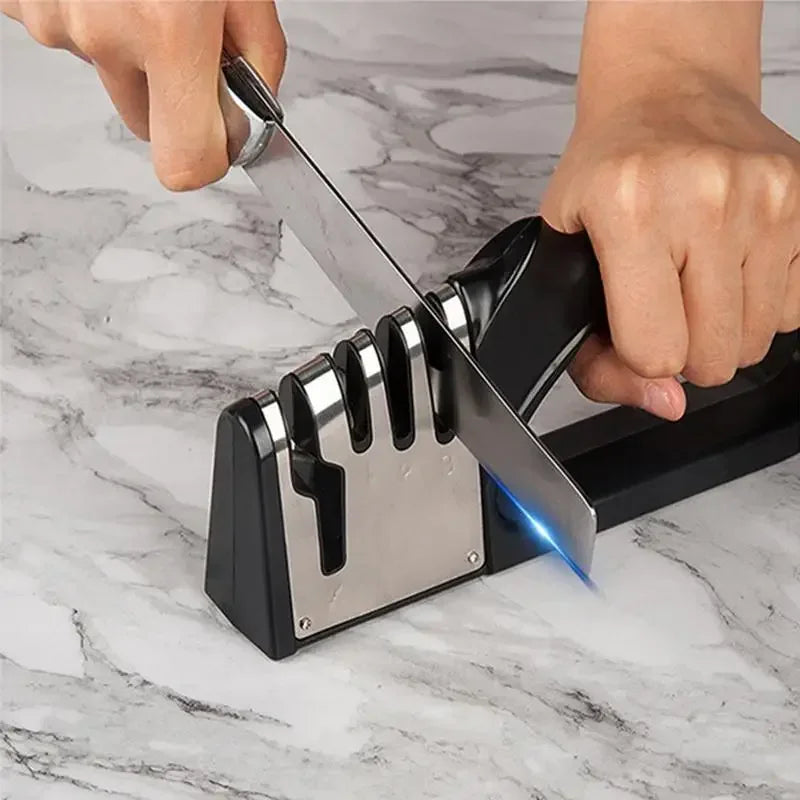 Gadgit Co 4-Stage Knife Sharpener | 3-5 Sec Restore, Non-Slip Base, Left & Right Hand