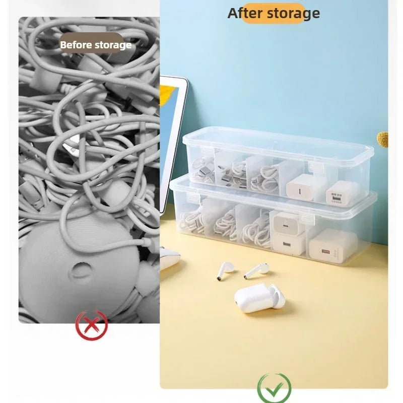 Gadgit Co™ – Transparent Cable & Accessory Organizer Box (Small, Medium, Large)
