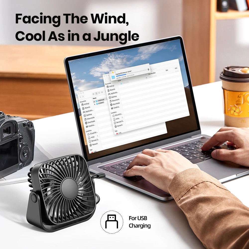 Gadgit Co™ – USB Portable Desk Fan | 3 Speeds, 360° Adjustable
