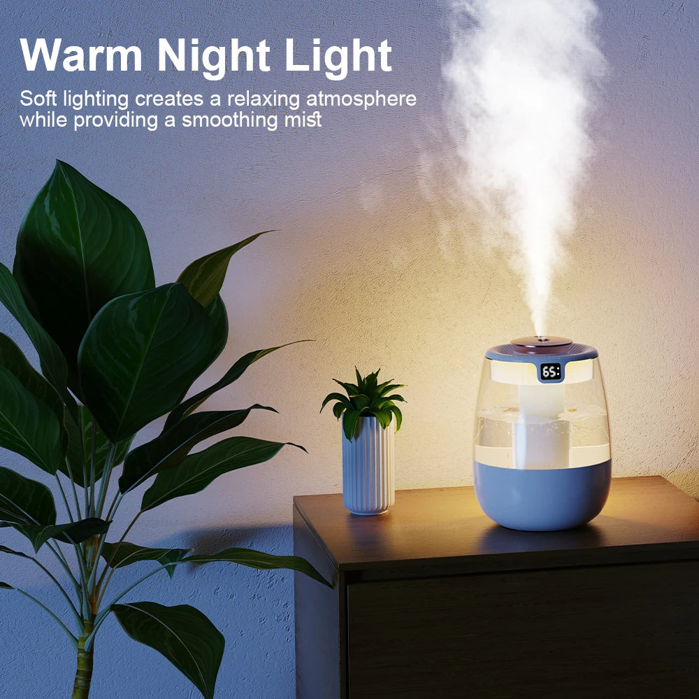 Gadgit Co 1.3L Large Capacity Dual Spray Desktop Humidifier | 20hr Runtime, Night Light