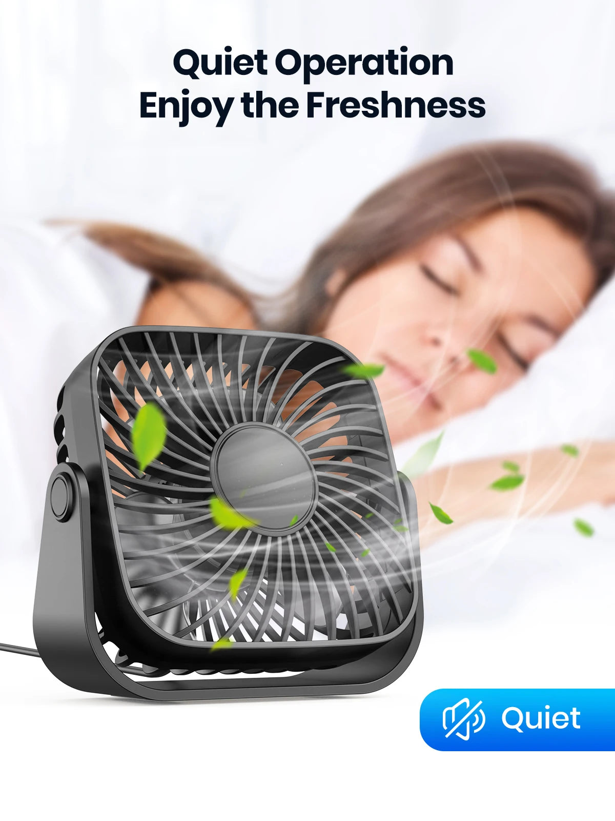 Gadgit Co™ – USB Portable Desk Fan | 3 Speeds, 360° Adjustable