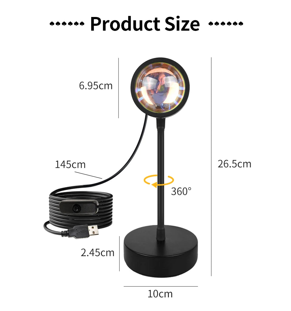 Gadgit Co ™ Smart RGB Sunset Projection Lamp | App, Remote & Music Sync