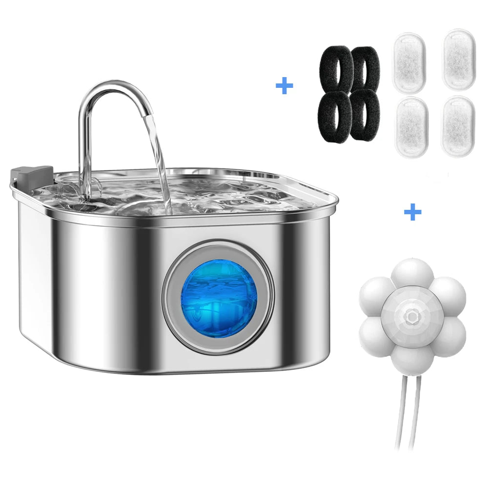 PetFlow Steel™ – 3.2L Stainless Steel Smart Pet Fountain