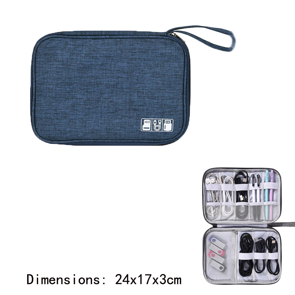 Waterproof Digital Electronic Accessories Organizer Travel  Case for cable Chargers