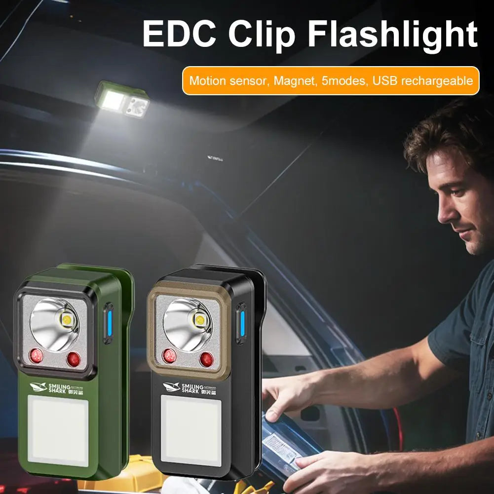 Gadgit Co Magnetic Clip Flashlight | 6 Modes, Gesture Sensor, IPX4, USB Rechargeable