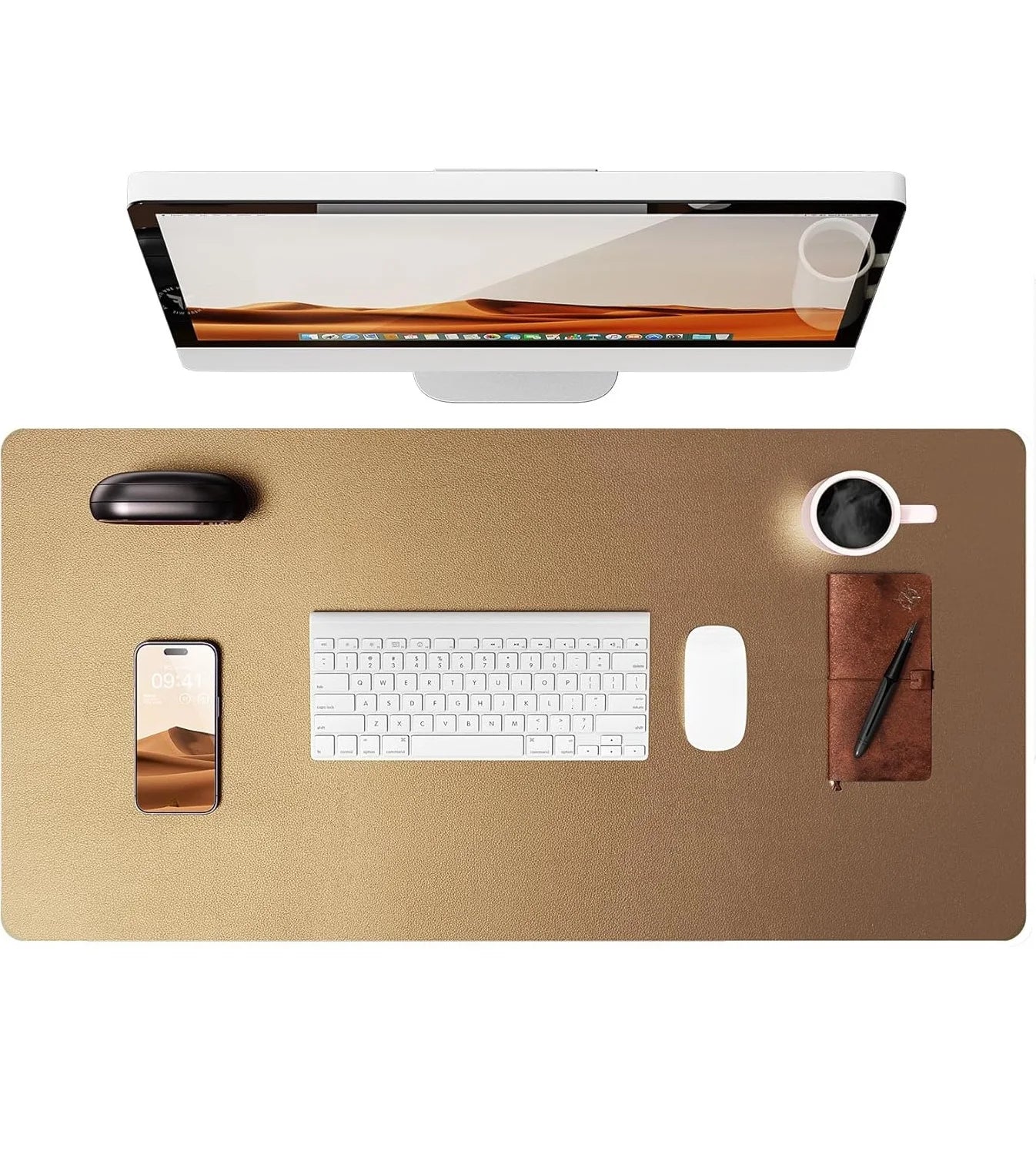 Gadgit Co™ PU Leather Desk Mat & Mouse Pad | Non-Slip, Waterproof, 5 Sizes
