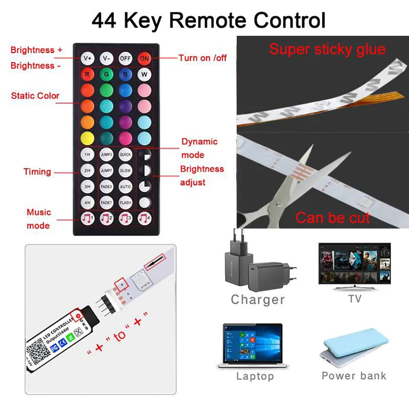 Gadgit Co™ – RGB LED Light Strip | App, WiFi, Bluetooth & IR Control
