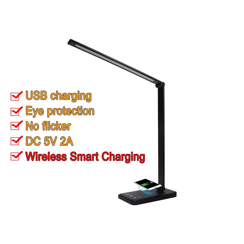 LED Smart Usb Charging Lamp Touch Folding Table Portable Battery Children's Work Office Rechargeable Wireless Light For Bedroom