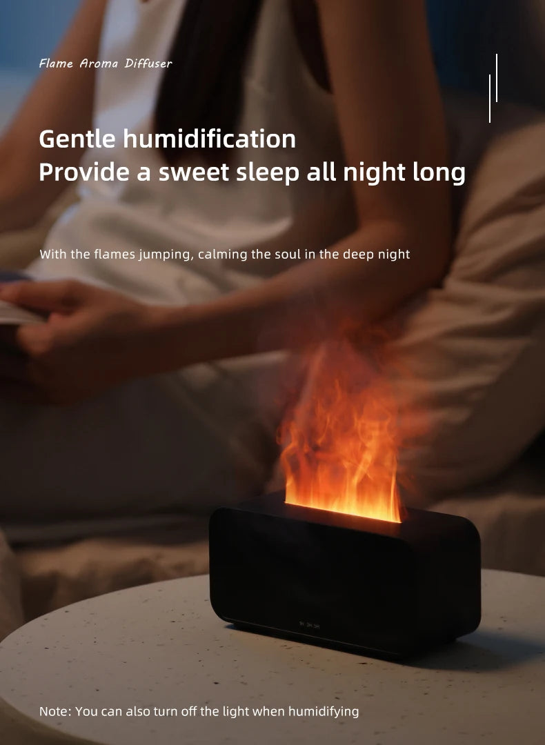 Gadgit Co 3D Flame Aroma Diffuser & Humidifier | 120ml, 7-Colour Flame, Timer