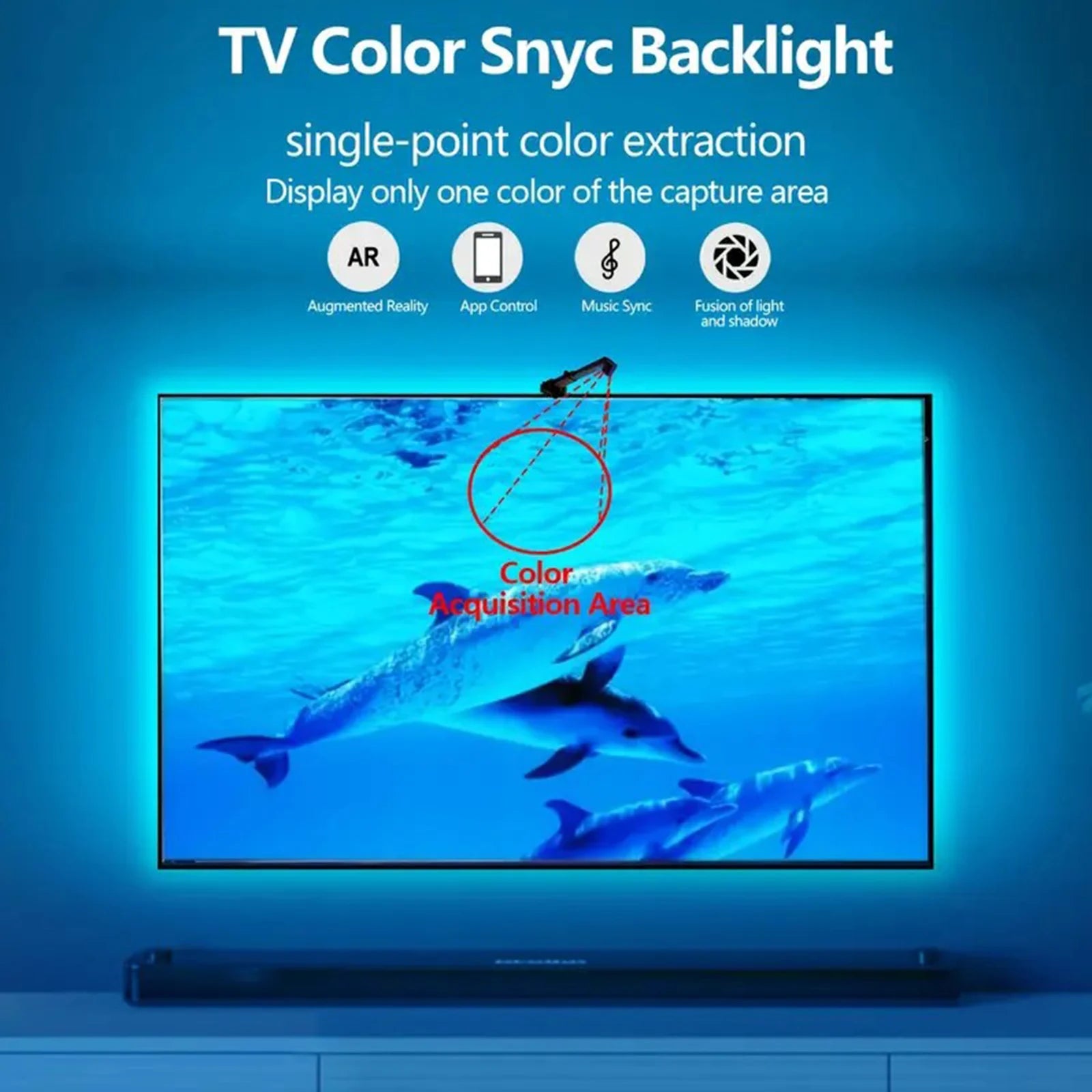 GlowSync Pro™ – Smart RGBIC TV Backlight with Camera