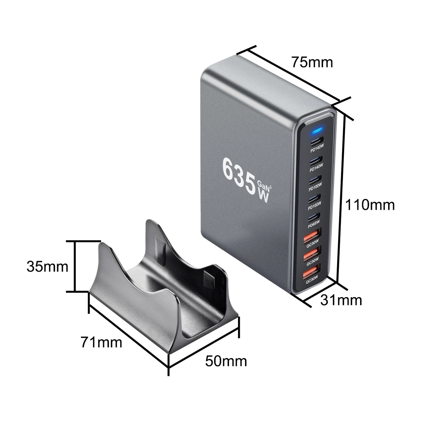 Gadgit Co PowerHub Station™ – Multi-Port GaN Desktop Charging Station | Up to 800W