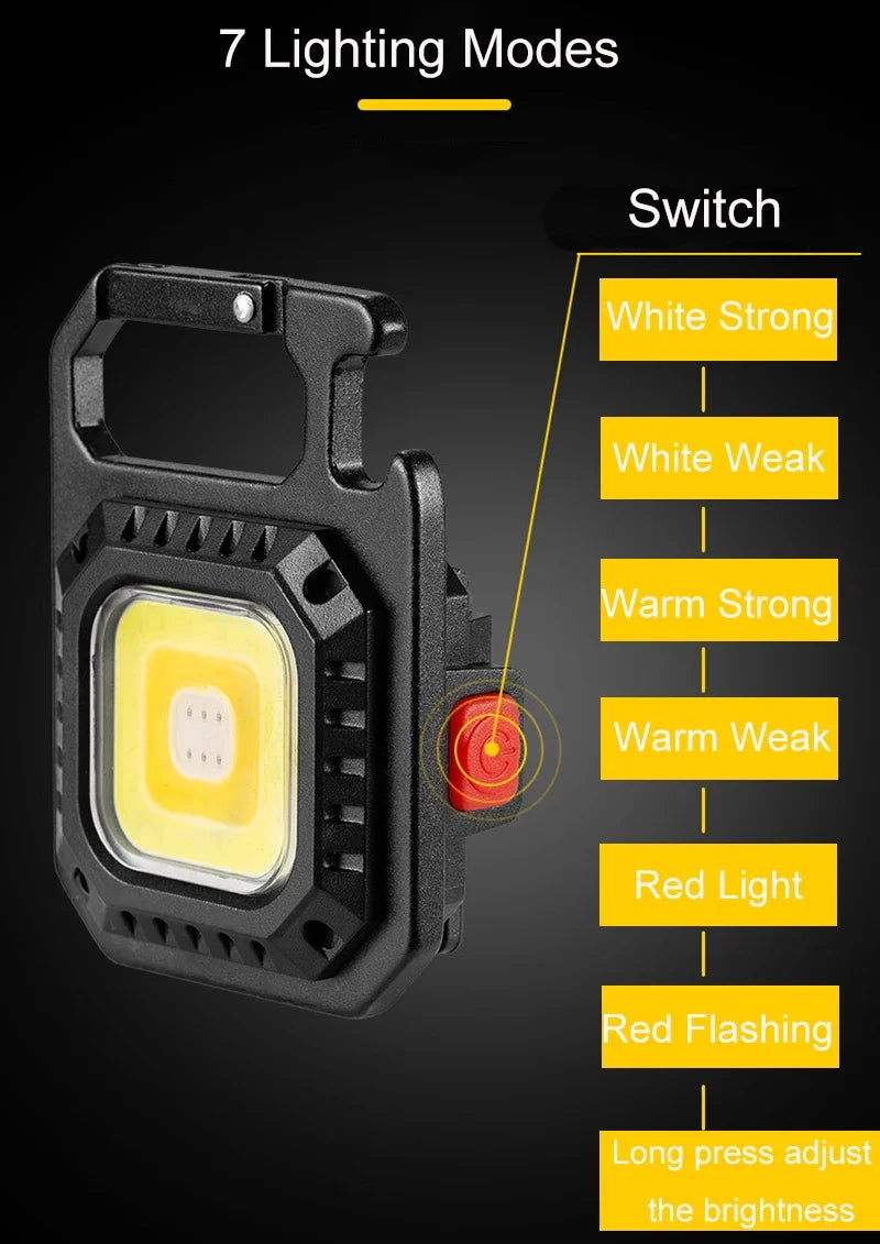 Gadgit Co Mini COB LED Flashlight | 800 Lumens, 7 Modes, Magnetic, Type-C Rechargeable