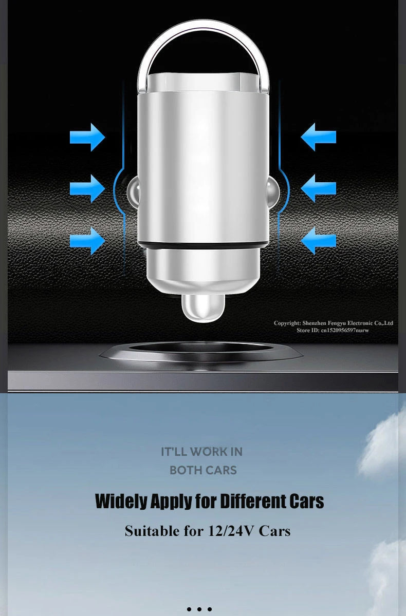 Dual Port USB-C Fast Car Charger | 100W GaN