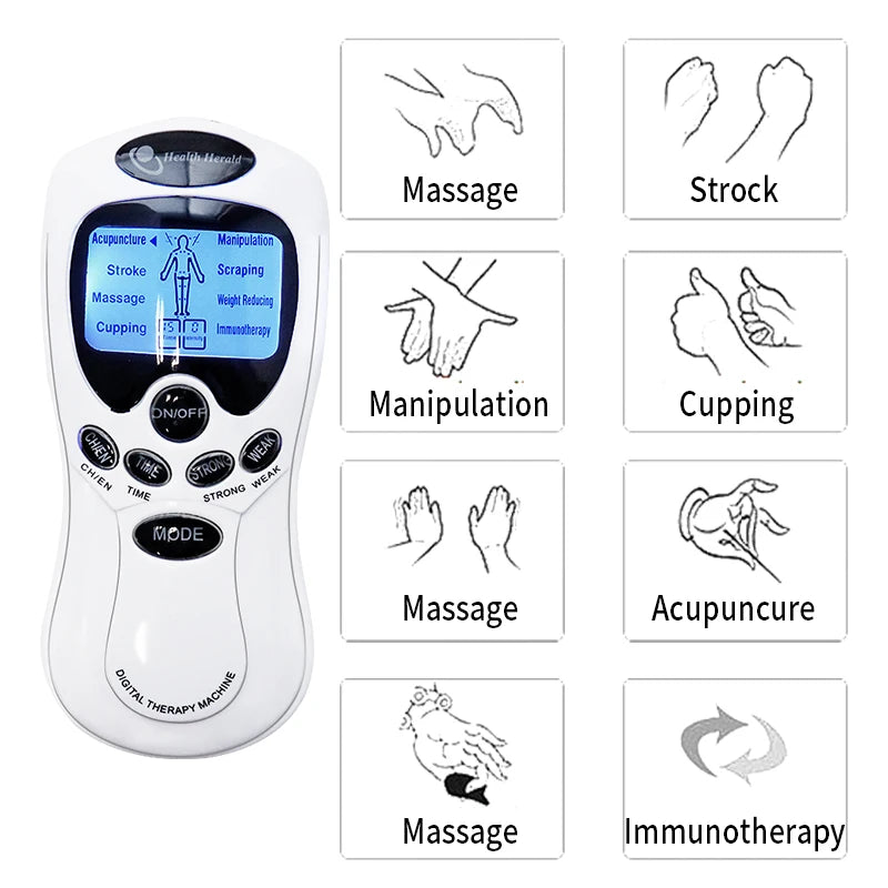 SANPKON TENS Machine Physiotherapy Electronic Pulse Muscle Stimulator for Neck Back Shoulder Hand Pain Relief Body Relaxation