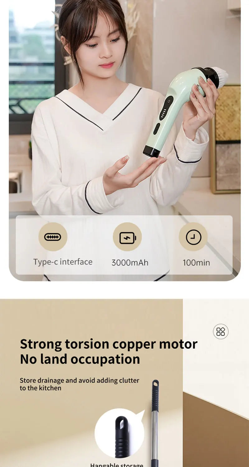 ScrubMaster™ – 9-in-1 Electric Spin Cleaning Brush