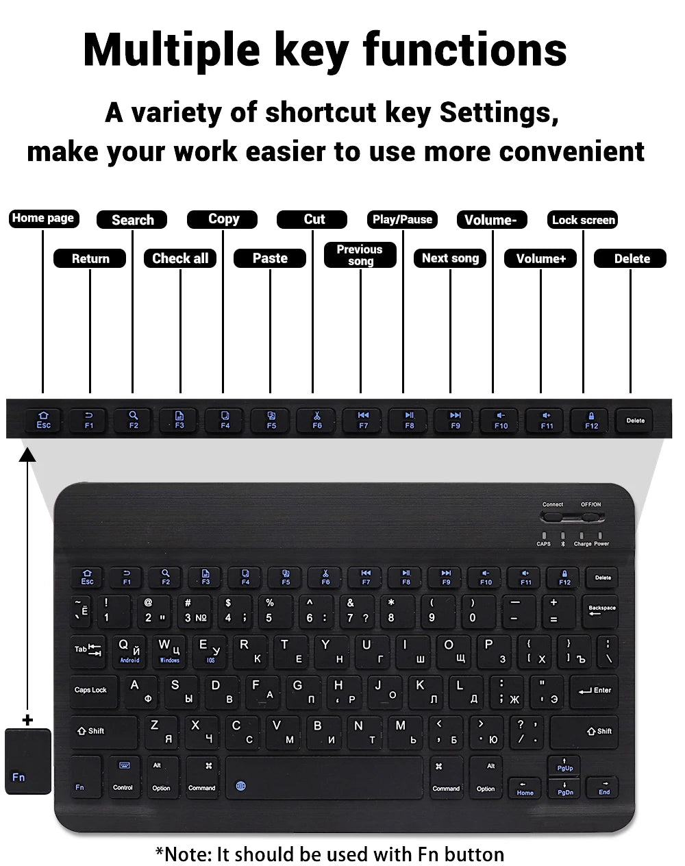 Bluetooth Wireless Keyboard Mouse For IOS Android Windows Tablet For iPad Air Mini Pro