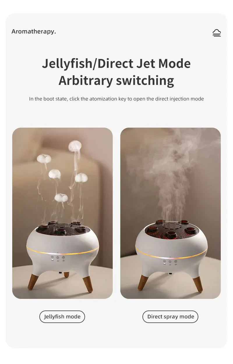 Gadgit Co Jellyfish Ultrasonic Humidifier & Aroma Diffuser | 250ml, 7 Colours, Remote