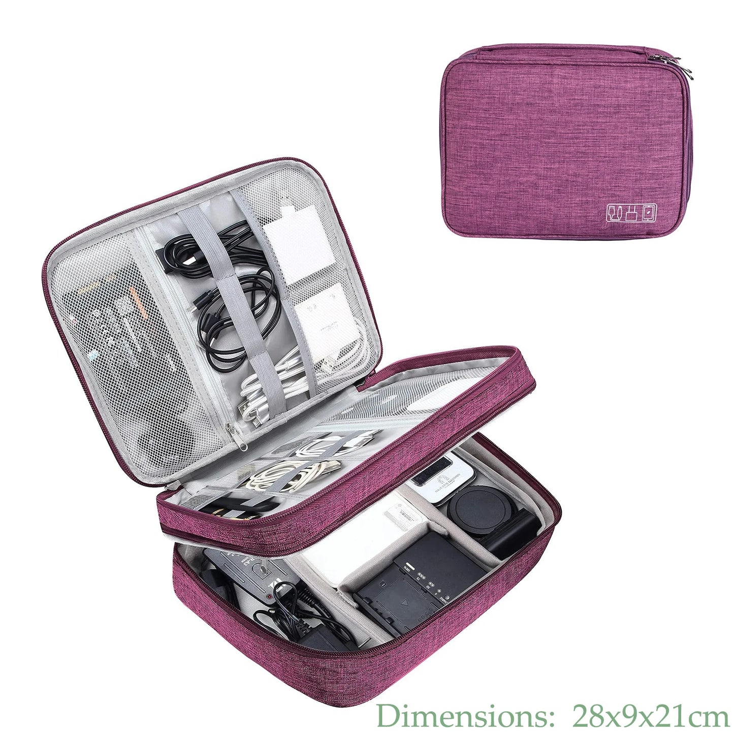 Gadgit Co™ Waterproof Electronics Organizer | 1 & 2 Layer, Adjustable Dividers