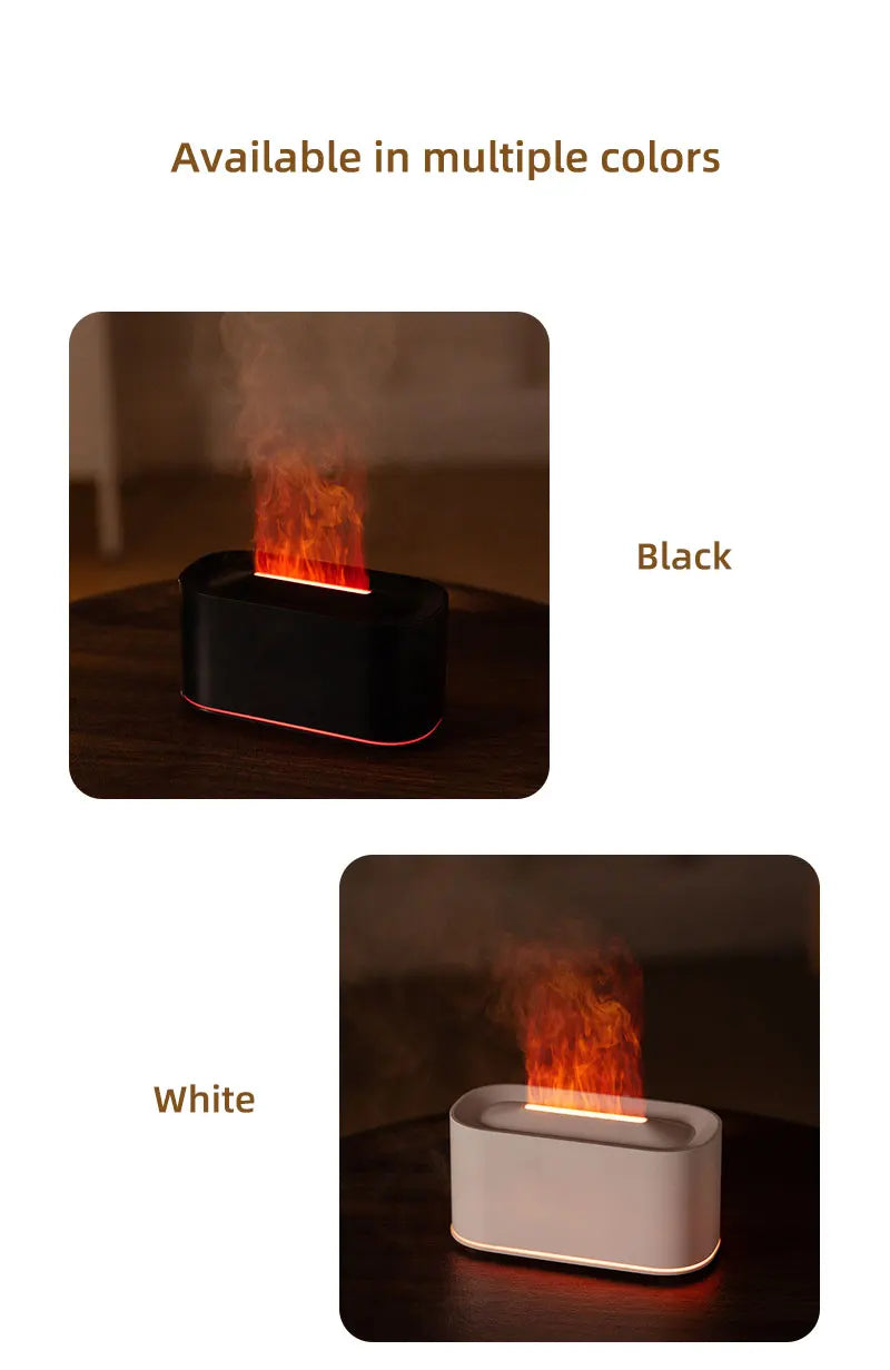 Gadgit Co Flame Effect Essential Oil Diffuser & Humidifier | 7-Colour Flame Light, Auto Off