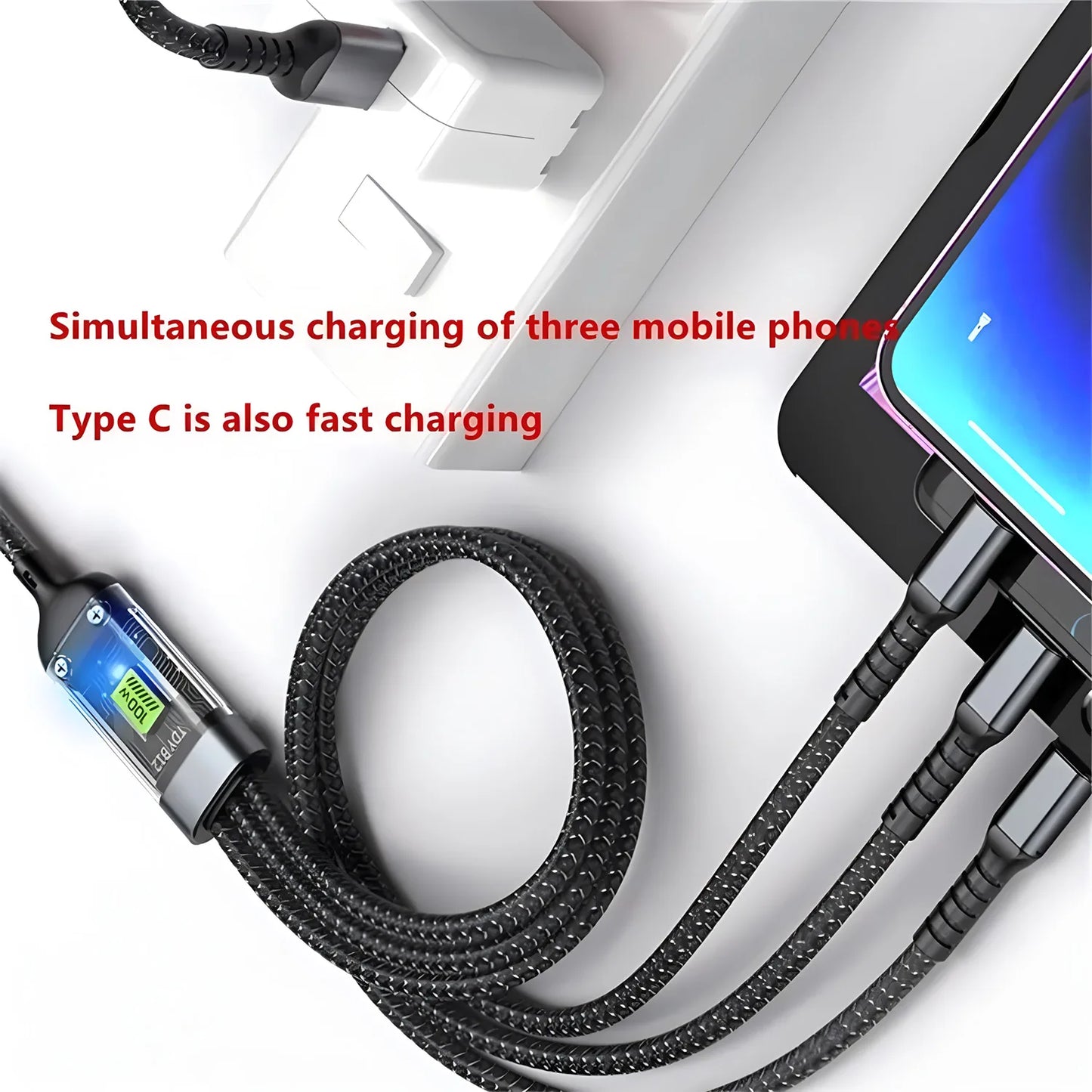 Gadgit Co™ – 3-in-1 Fast Charging Cable (Lightning + Type-C + Micro USB)