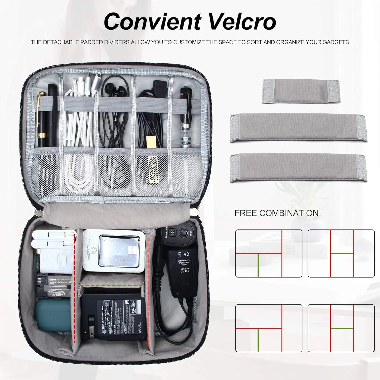 Gadgit Co™ Waterproof Electronics Organizer | 1 & 2 Layer, Adjustable Dividers