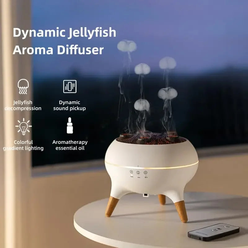 Gadgit Co Jellyfish Ultrasonic Humidifier & Aroma Diffuser | 250ml, 7 Colours, Remote