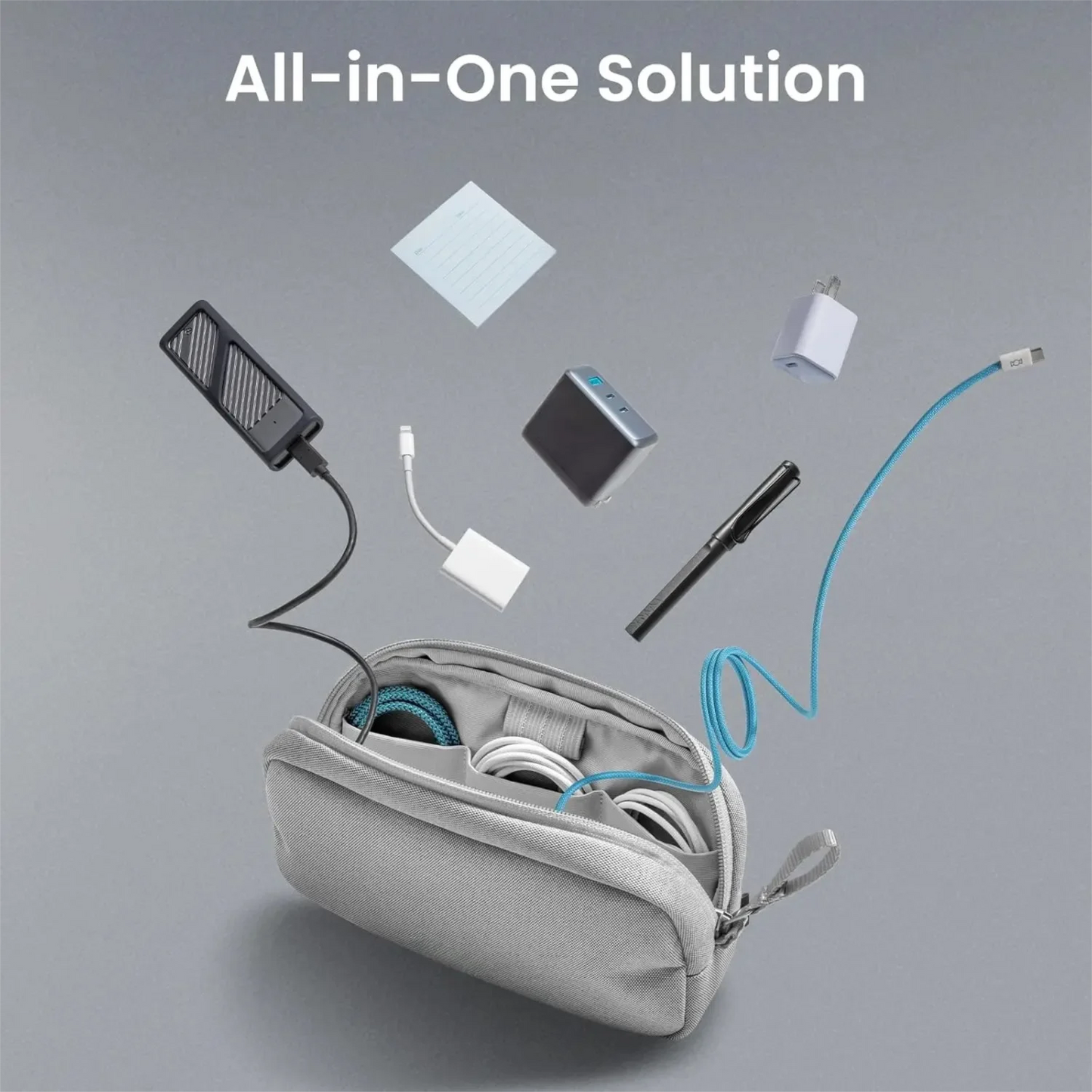 Gadgit Co™ Electronics Organizer Travel Case | RPET 600D, Water-Resistant, 1L