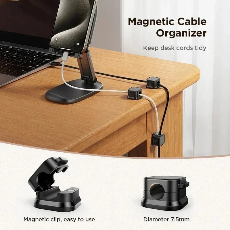 Gadgit Co™ Magnetic Adhesive Cable Clips | Desk & Home Wire Organizer