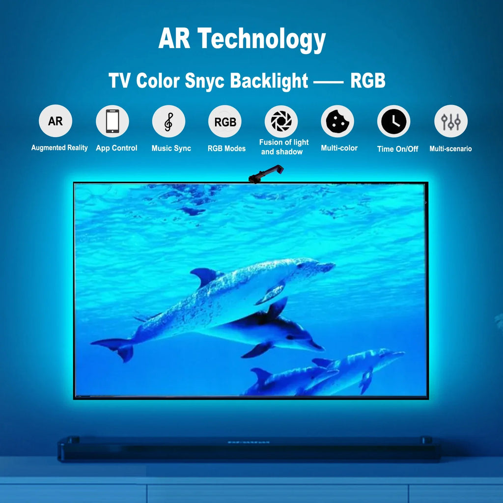 GlowSync Pro™ – Smart RGBIC TV Backlight with Camera