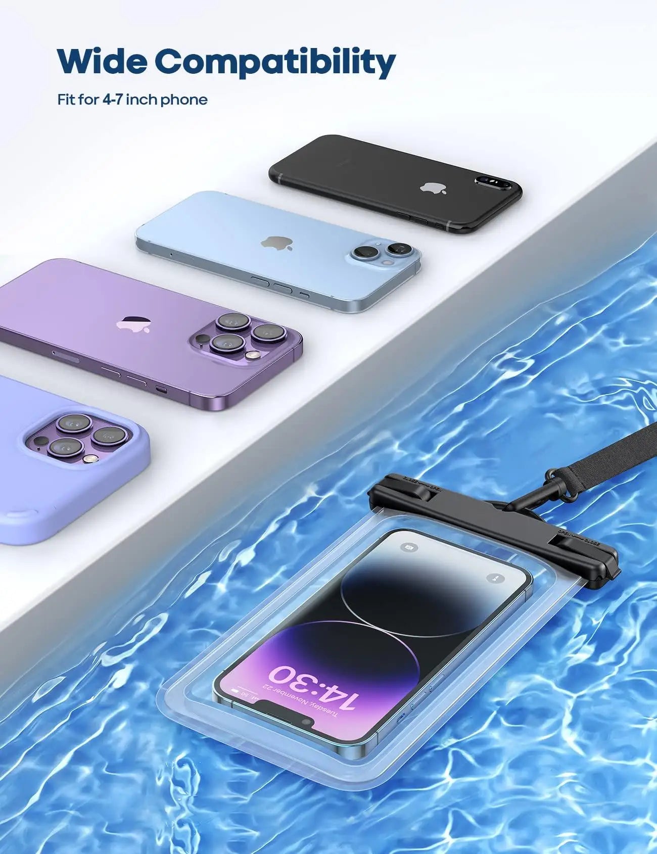 Gadgit Co™ – IPX8 Waterproof Phone Pouch with Lanyard