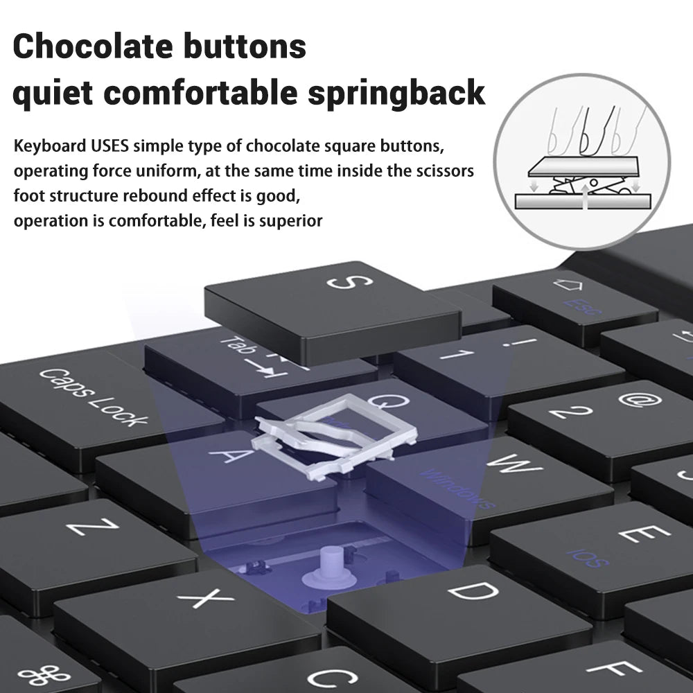 Bluetooth Wireless Keyboard Mouse For IOS Android Windows Tablet For iPad Air Mini Pro