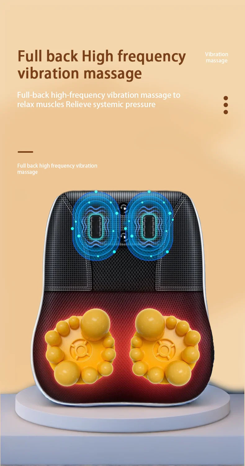 ReliefPro Elite™ – Heated Shiatsu Neck & Back Massager Pillow