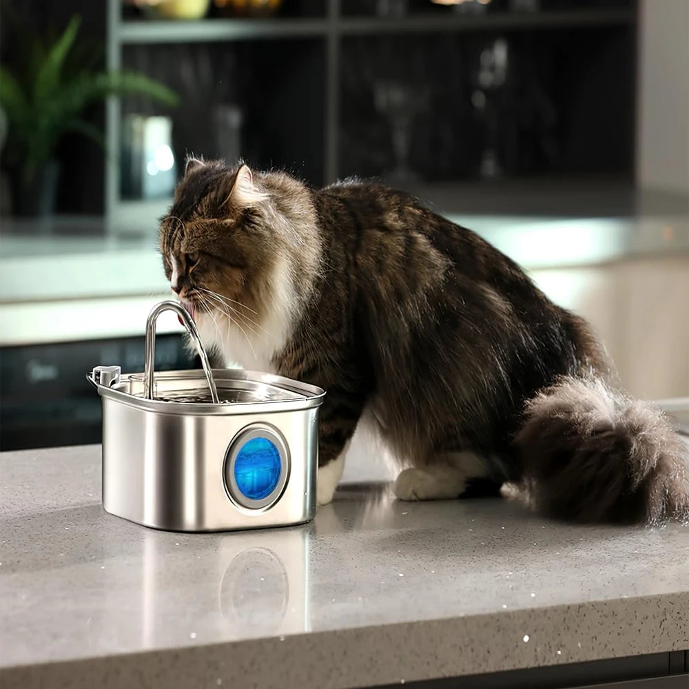 PetFlow Steel™ – 3.2L Stainless Steel Smart Pet Fountain