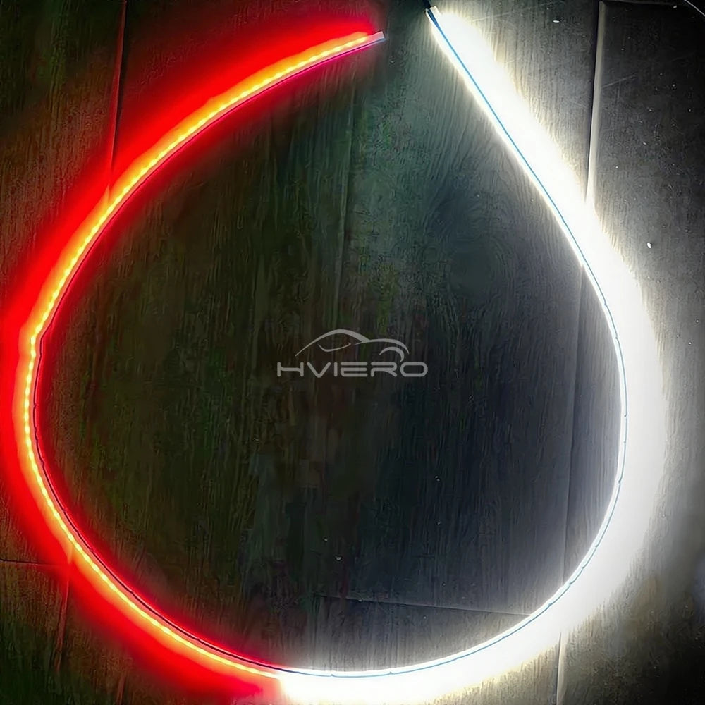Gadgit Co Car Door LED Warning Strip | 120cm, White + Red Flash, 12V, Waterproof