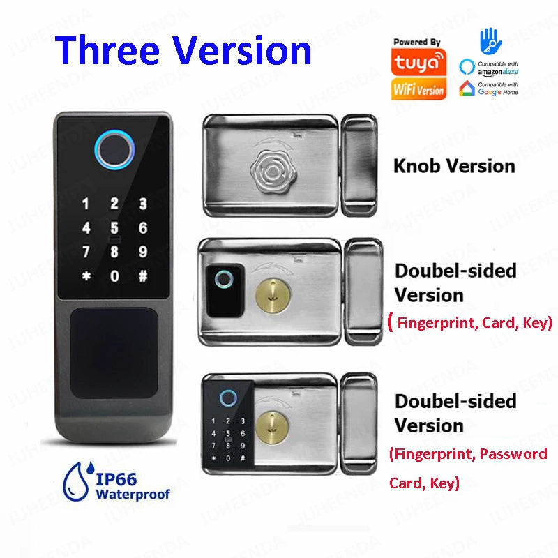 Gadgit Co Smart Outdoor Door Lock | WiFi, Fingerprint, App & Remote, IP66 Waterproof