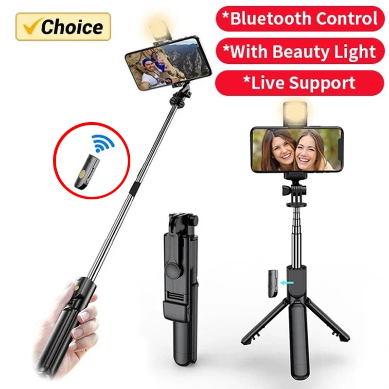 SnapPro™ – Wireless Selfie Stick & Tripod with Light