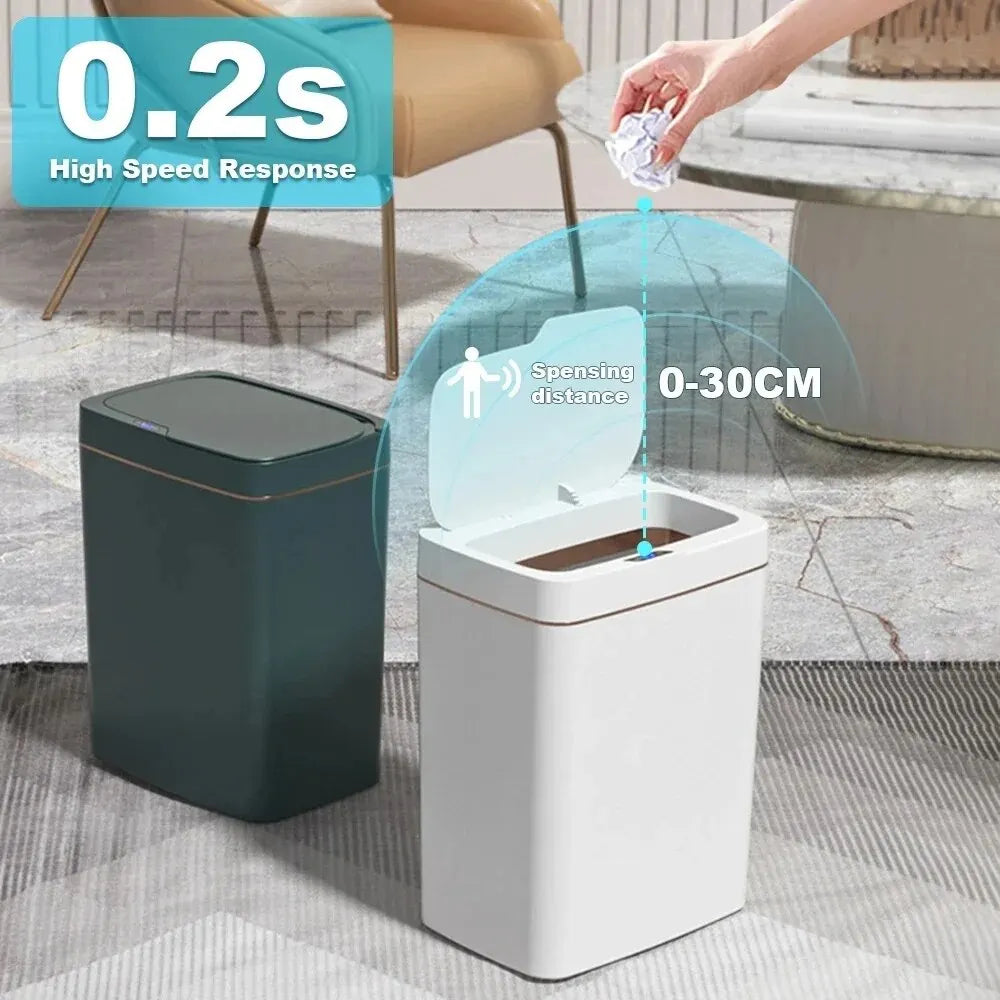 Gadgit Co Smart Sensor Trash Can | 15L, Touchless, Auto-Bag, IPX5, Bathroom & Kitchen