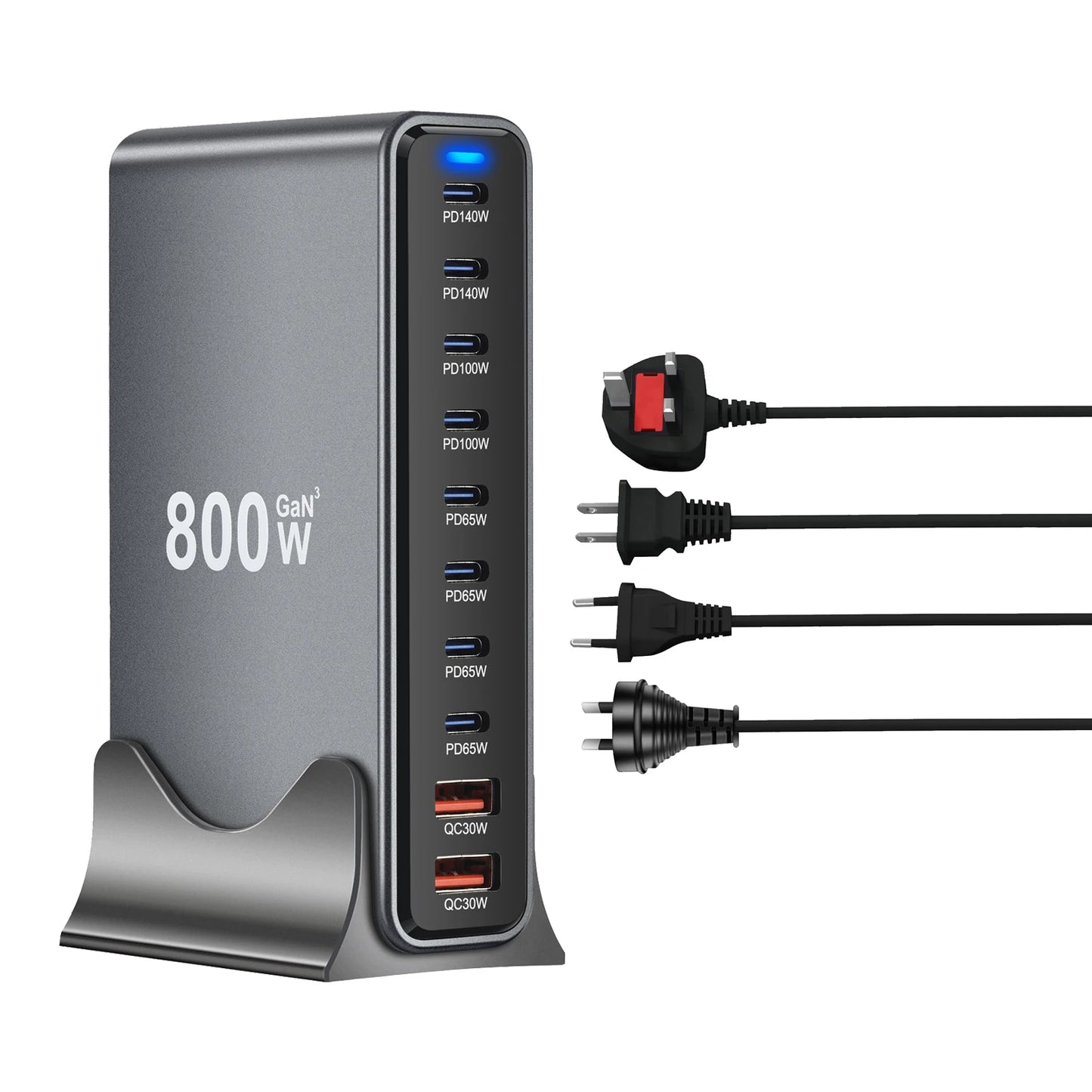 Gadgit Co PowerHub Station™ – Multi-Port GaN Desktop Charging Station | Up to 800W
