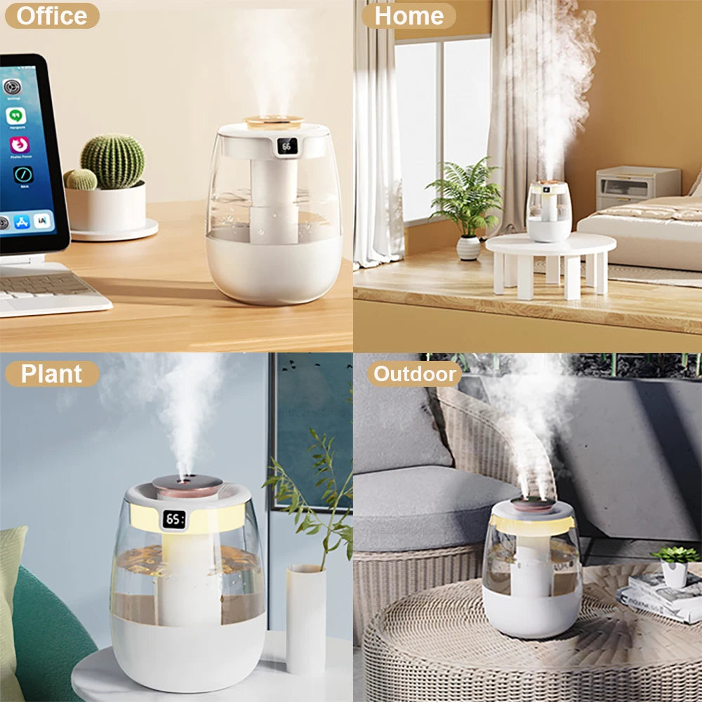 Gadgit Co 1.3L Large Capacity Dual Spray Desktop Humidifier | 20hr Runtime, Night Light