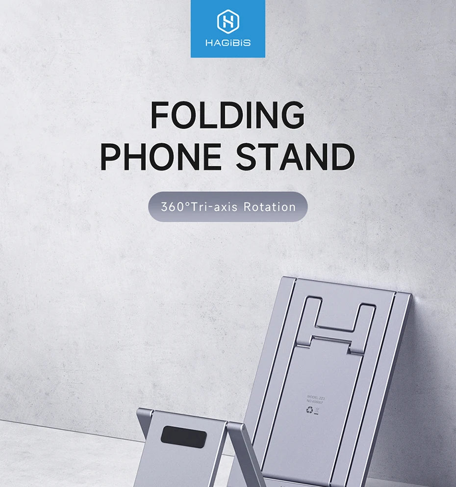Gadgit Co™ – Foldable Aluminium Phone & Tablet Stand (360° Adjustable)