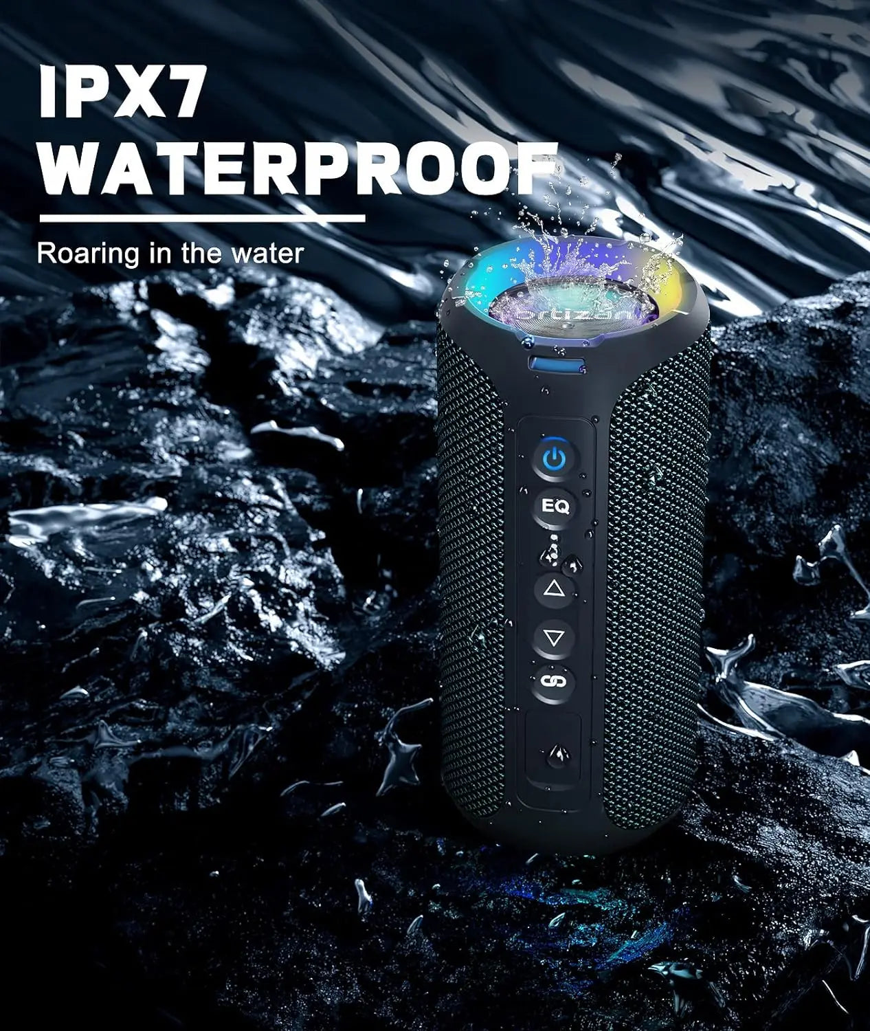 Gadgit Co™ Portable Bluetooth Speaker | 40W, IPX7 Waterproof, LED Light Show