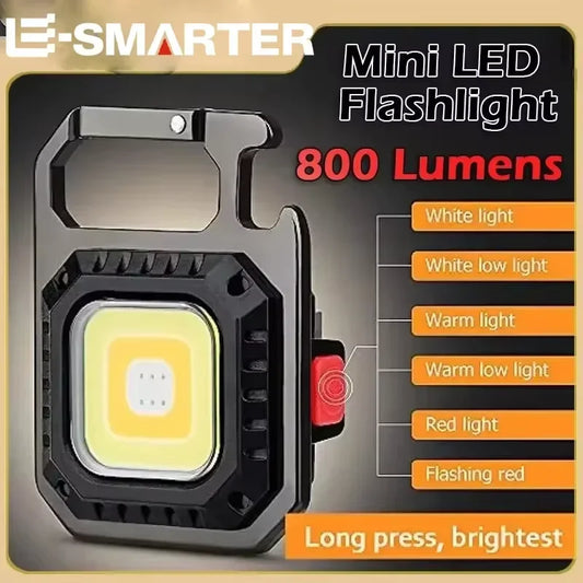 Gadgit Co Mini COB LED Flashlight | 800 Lumens, 7 Modes, Magnetic, Type-C Rechargeable