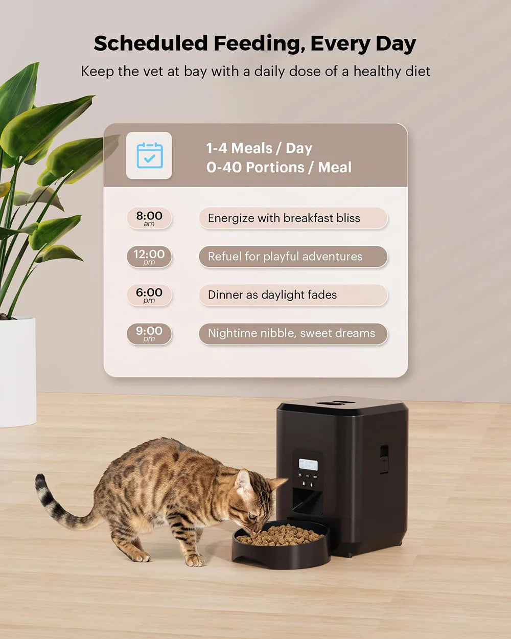 PetFlow Smart™ – Automatic Timed Pet Feeder