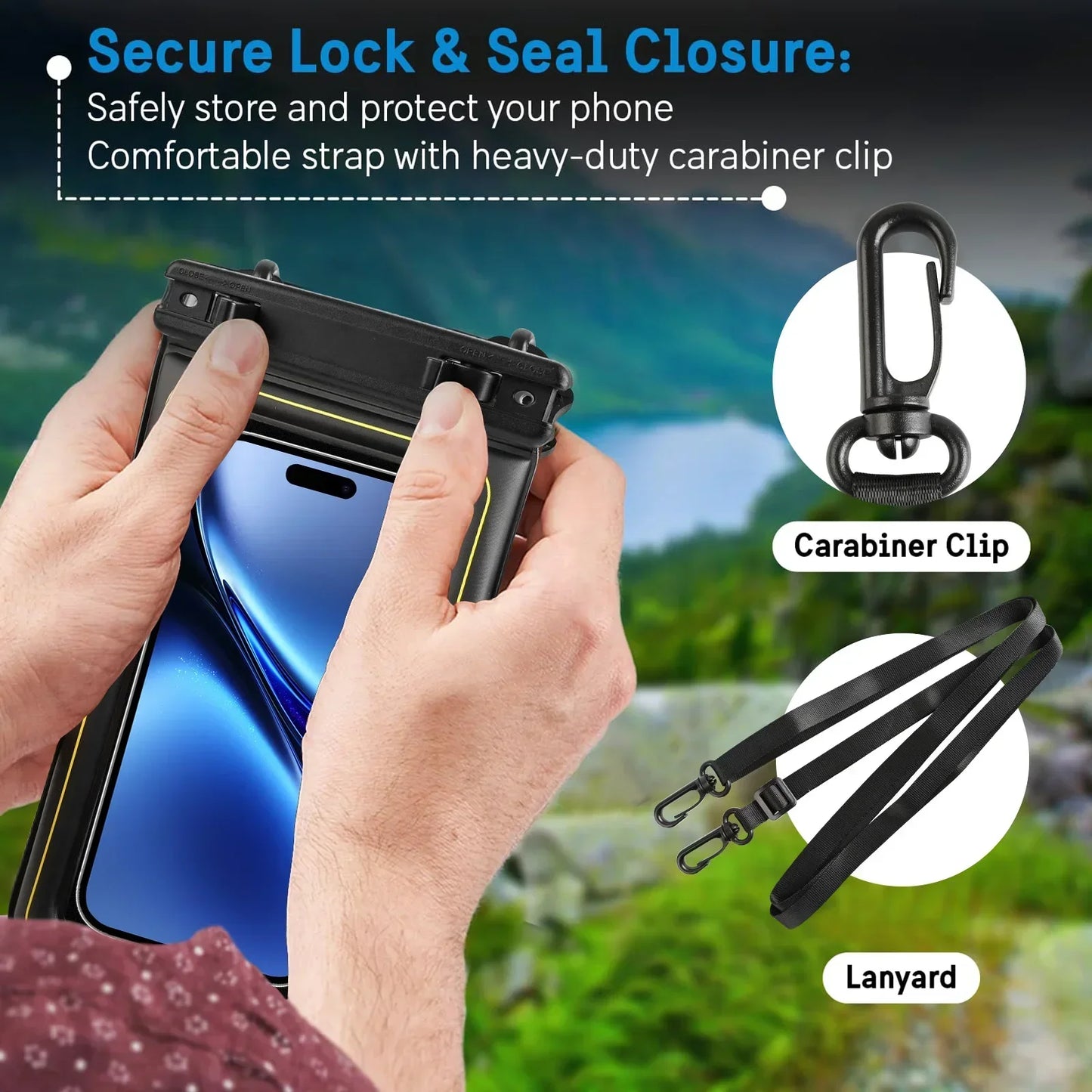Gadgit Co™ – Floating Waterproof Phone Pouch with Lanyard (Sponge Float)