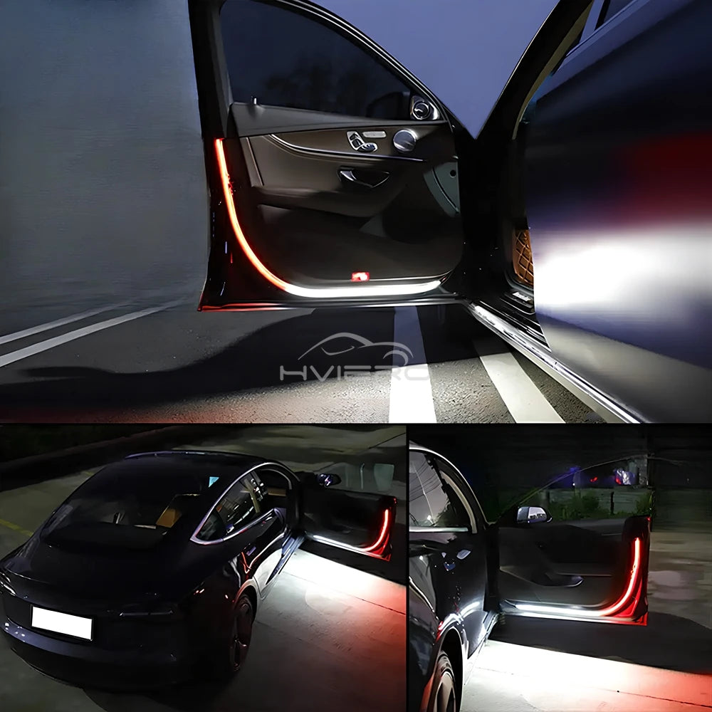 Gadgit Co Car Door LED Warning Strip | 120cm, White + Red Flash, 12V, Waterproof