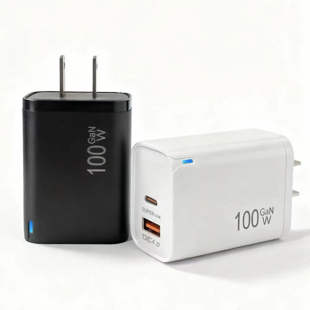 100W GaN USB-C +USBA   Charger  for MacBook Air ，Samsung Galaxy,Ipad Pro, Phone 17/16/15 and More , Power Bank  Quick Charge
